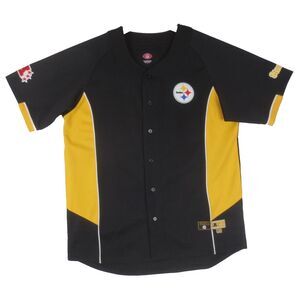 Pittsburgh Steelers AFC North‎ NFL Baseball Jersey Adult L Black Authentic Sewn